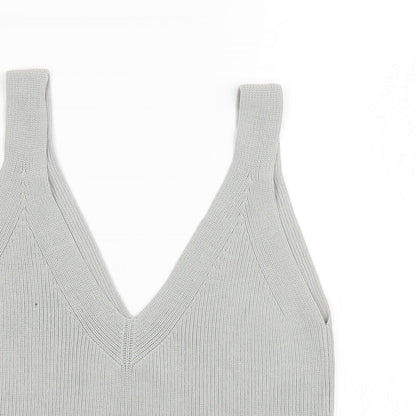 Womens UK Size 4 H&M Grey Basic Tank