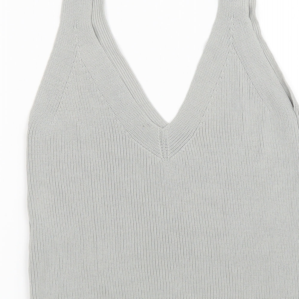 Womens UK Size 4 H&M Grey Basic Tank