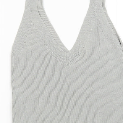 Womens UK Size 4 H&M Grey Basic Tank