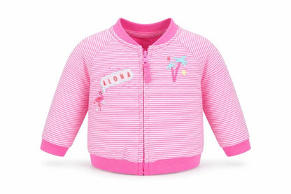 F&F Girls Pink Striped  Basic Jacket Jacket Size 3-6 Months