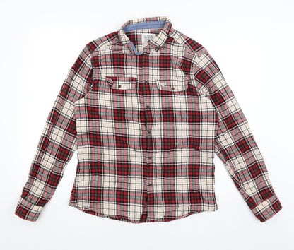 Mens UK Size M Morley Trading Co Red  Button-Up Long Sleeve Casual Shirt
