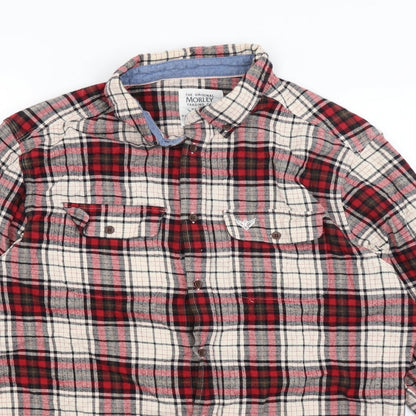 Mens UK Size M Morley Trading Co Red  Button-Up Long Sleeve Casual Shirt