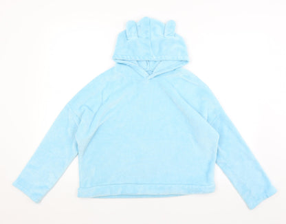 Womens Blue   Pullover Hoodie Size M