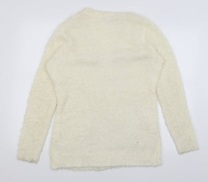 Cotton Traders Womens Ivory   Wrap Jumper Size 12