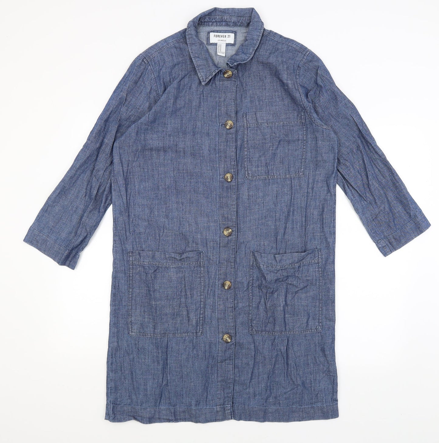 FOREVER 21 Womens Blue   Shirt Dress  Size M