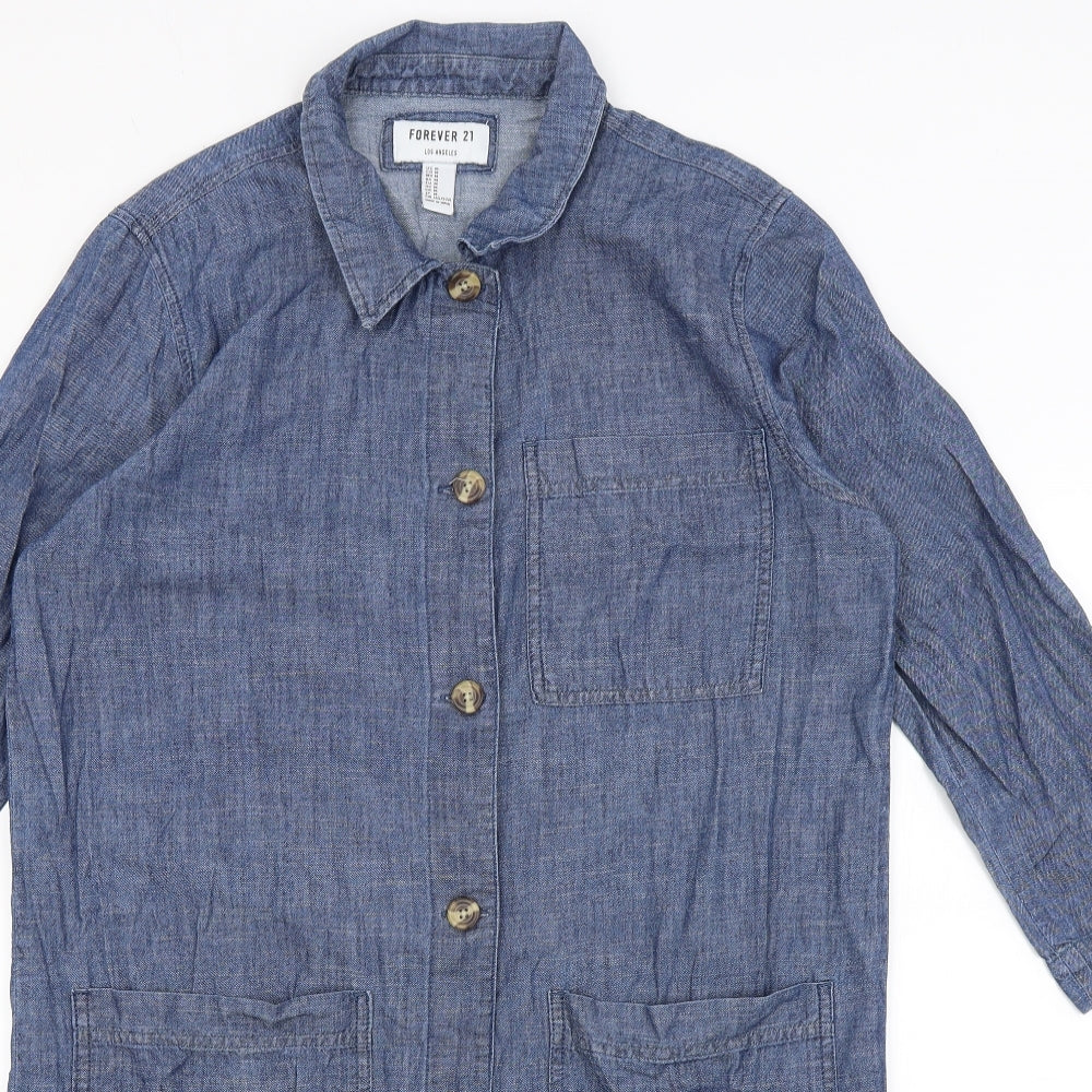 FOREVER 21 Womens Blue   Shirt Dress  Size M