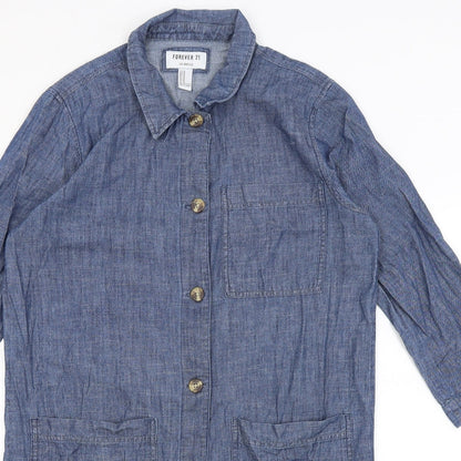 FOREVER 21 Womens Blue   Shirt Dress  Size M