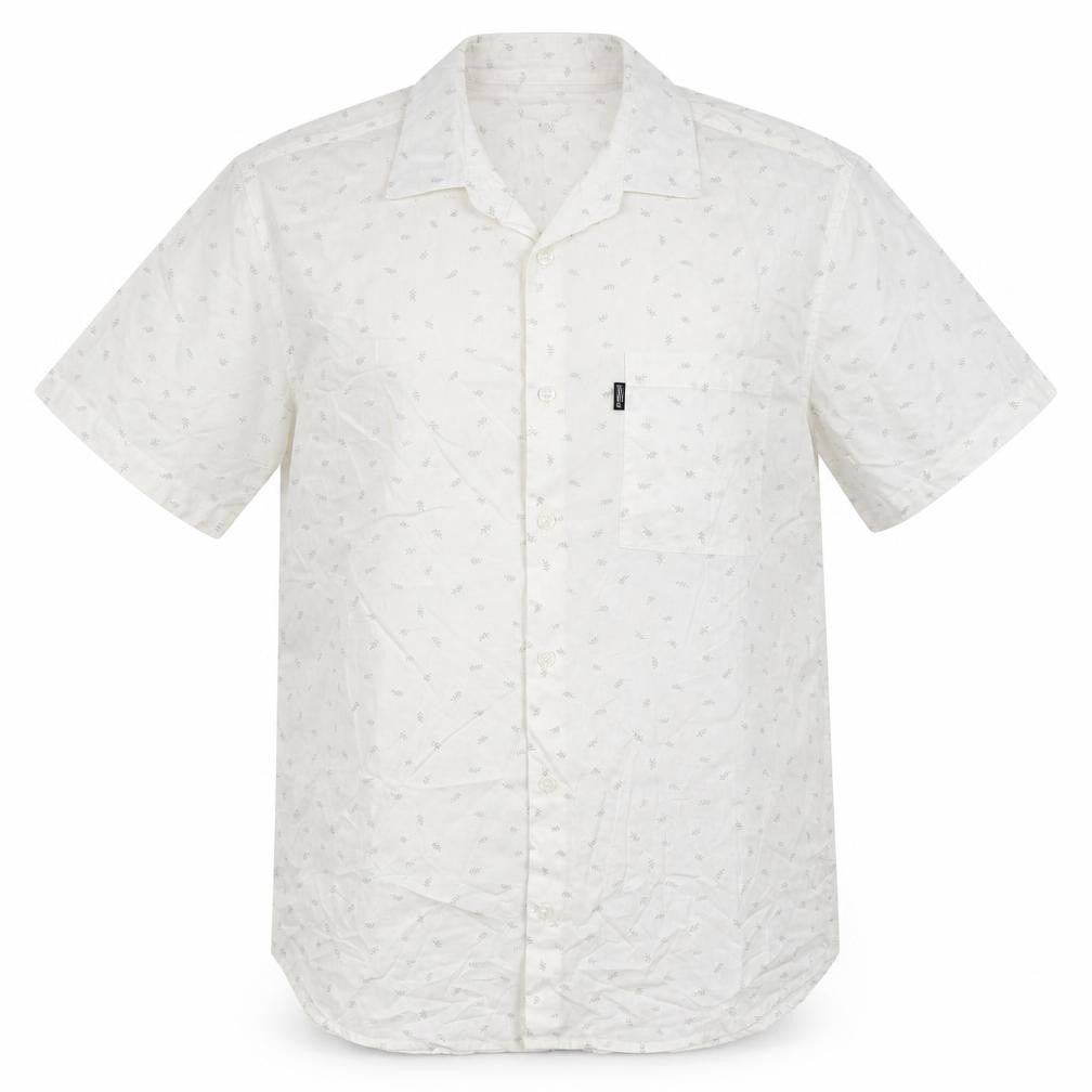 Mens UK Size L Outrage London White  Button-Up Short Sleeve Casual Shirt