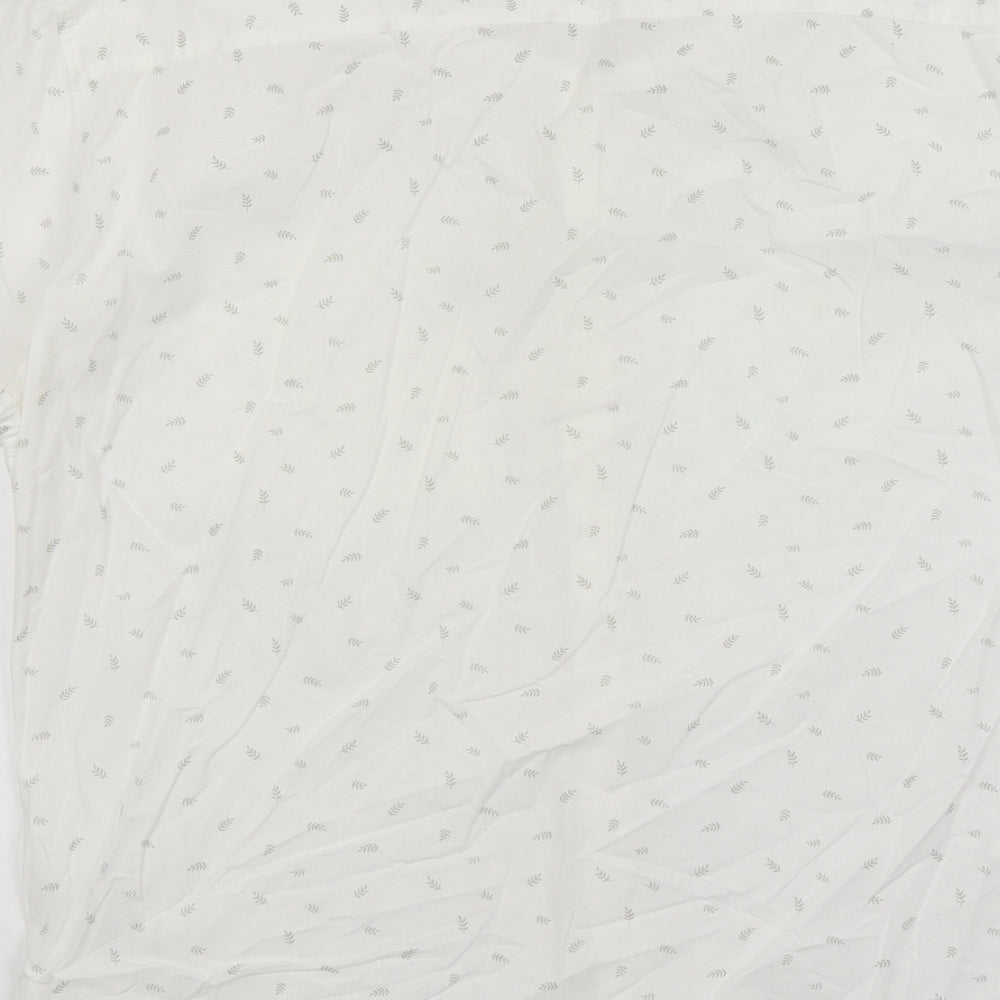 Mens UK Size L Outrage London White  Button-Up Short Sleeve Casual Shirt