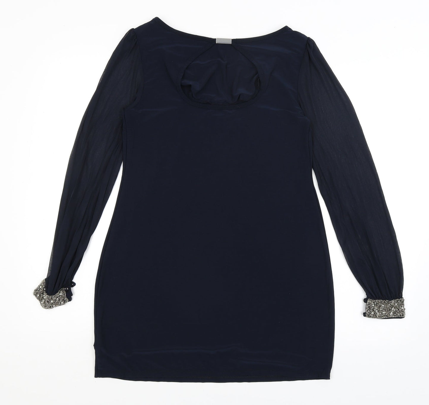 Womens UK Size M Apricot Blue Basic T-Shirt