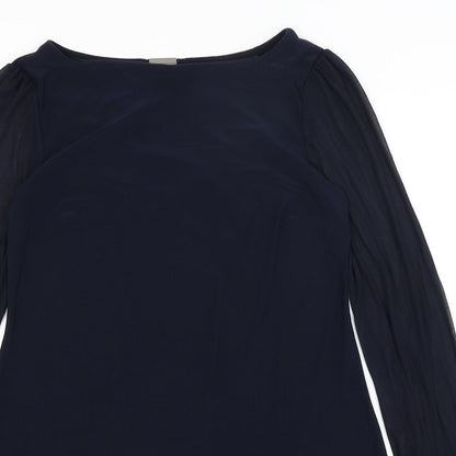 Womens UK Size M Apricot Blue Basic T-Shirt