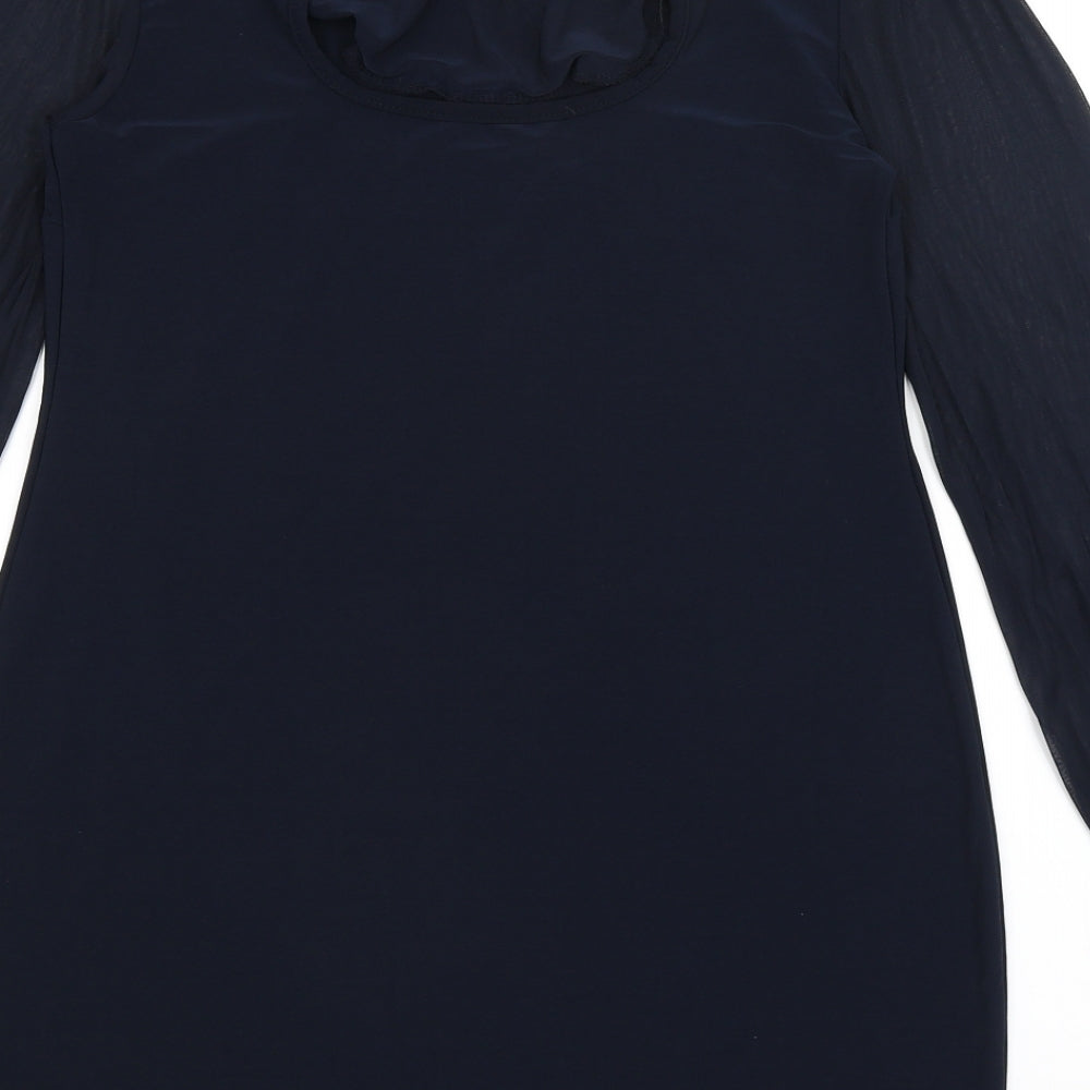 Womens UK Size M Apricot Blue Basic T-Shirt