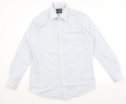 The Collection Mens Blue Striped   Button-Up Size 16