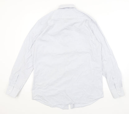 The Collection Mens Blue Striped   Button-Up Size 16