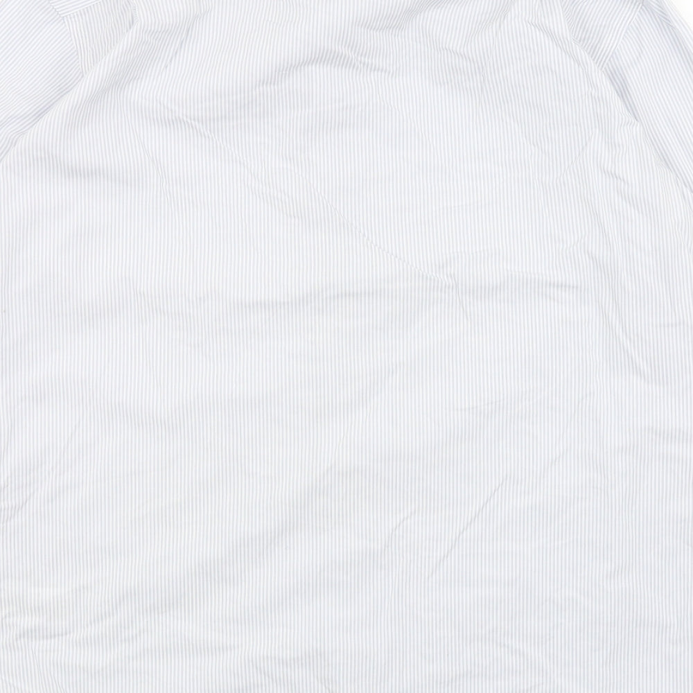 The Collection Mens Blue Striped   Button-Up Size 16