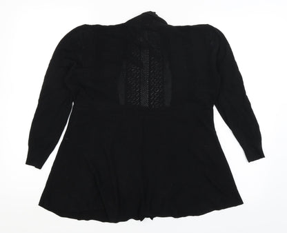 Womens UK Size M Cameo Rose Black Wrap Jumper