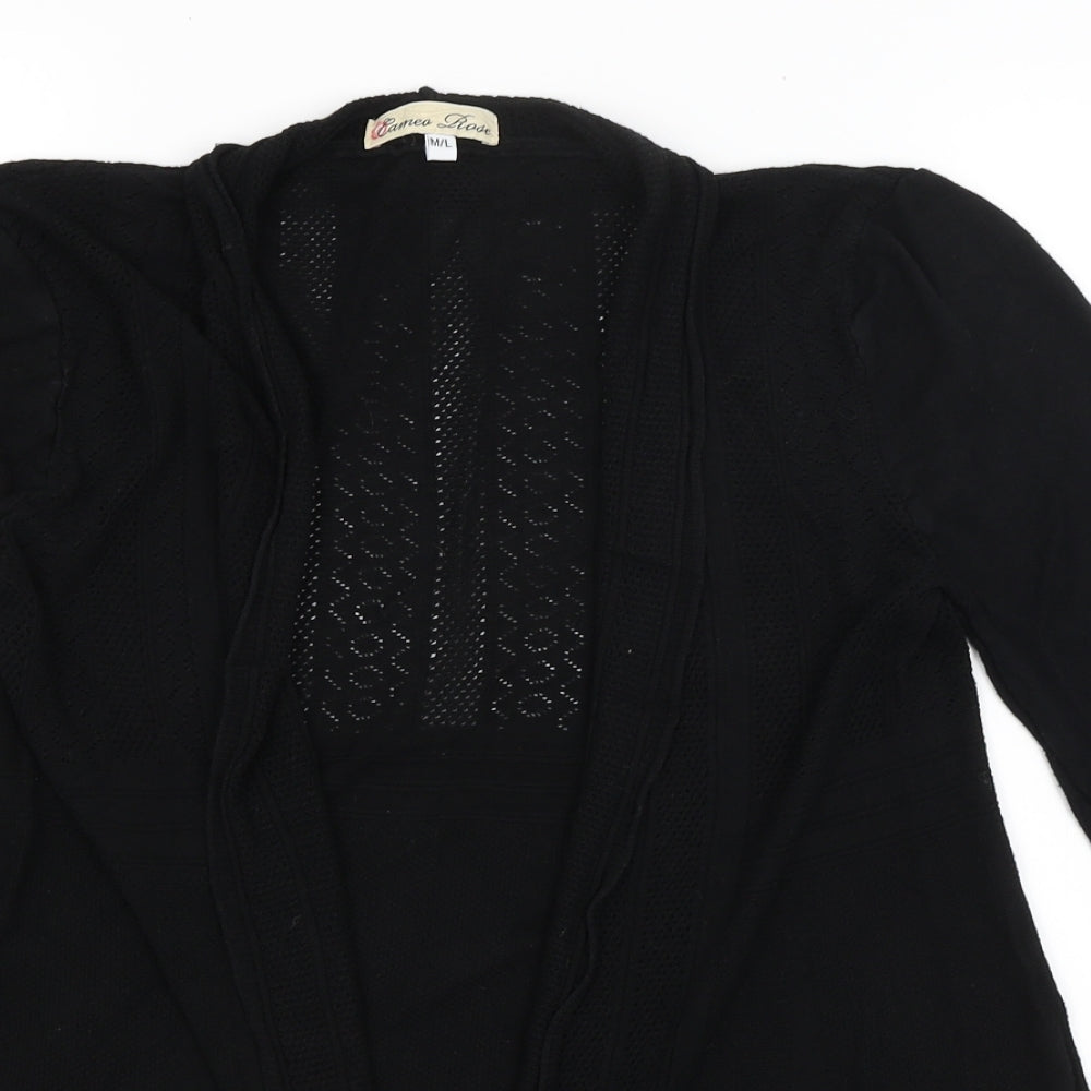 Womens UK Size M Cameo Rose Black Wrap Jumper
