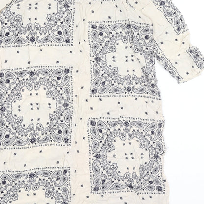 F&F Womens Ivory Paisley  Tunic T-Shirt Size 6