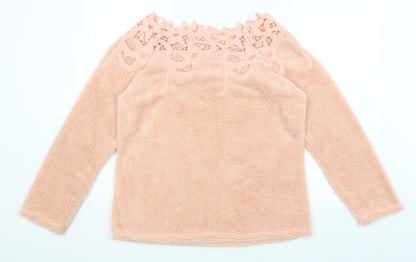 Womens UK Size L Preworn Pink Pullover Jumper