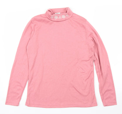 Womens UK Size 14 Afibel Pink Basic Blouse