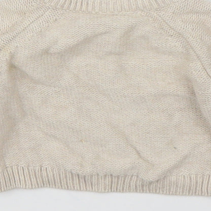 Nutmeg Girls Beige Floral  Pullover Jumper Size 0-3 Months