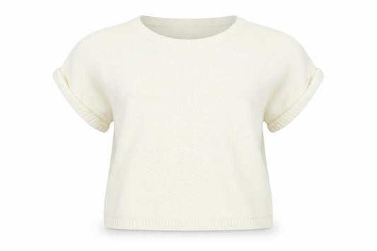 Front view of Miss Selfridge women’s white jumper, size UK 6