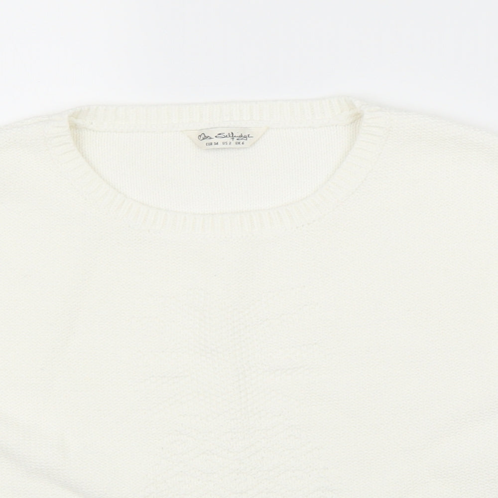 Womens UK Size 6 Miss Selfridge White Pullover Jumper