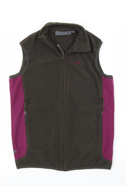 Womens UK Size 8 Mountain Life Brown Full Zip Jumper