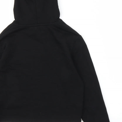 Matalan Girls Black   Pullover Hoodie Size 10-11 Years  - Cropped