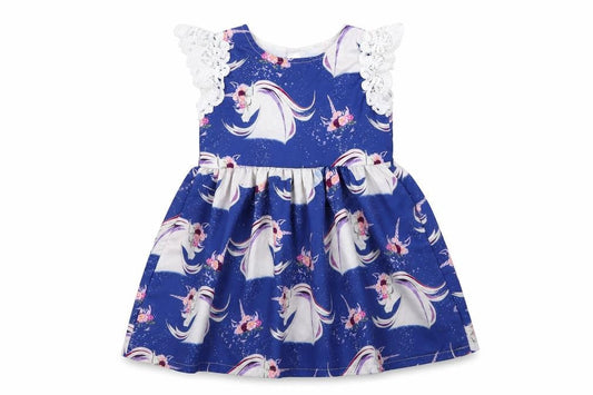 CANIS Girls Blue   A-Line  Size 12 Months  - Unicorn