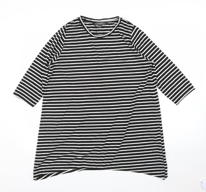 Primark Womens Black Striped  Tunic Blouse Size M