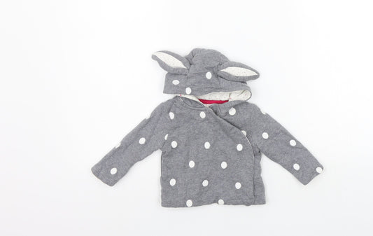 Mother care Girls Grey Polka Dot  Pullover Jumper Size 0-3 Months