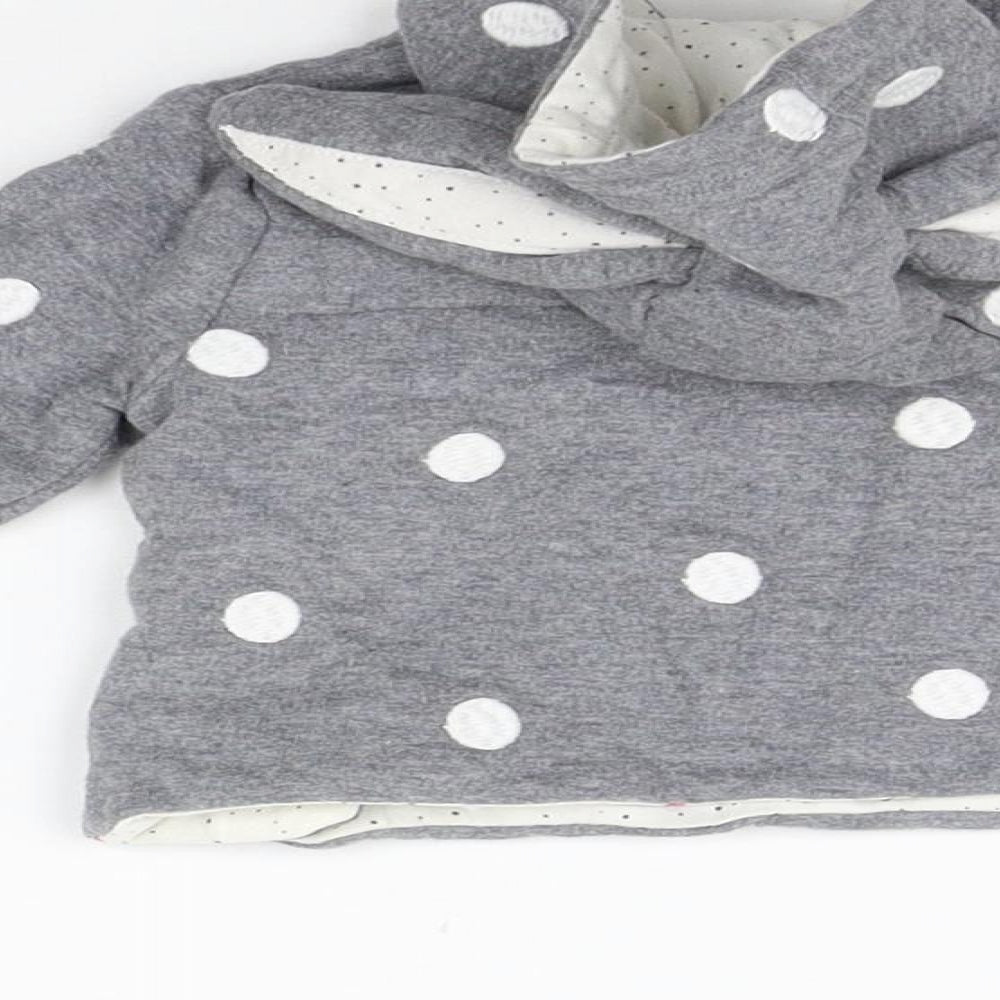 Mother care Girls Grey Polka Dot  Pullover Jumper Size 0-3 Months