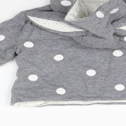 Mother care Girls Grey Polka Dot  Pullover Jumper Size 0-3 Months