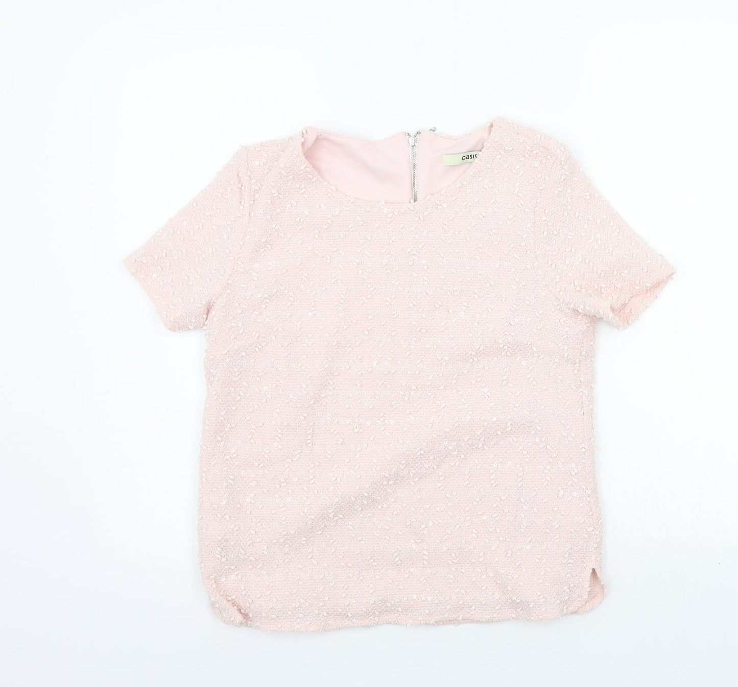 Womens UK Size S Oasis Pink Basic T-Shirt