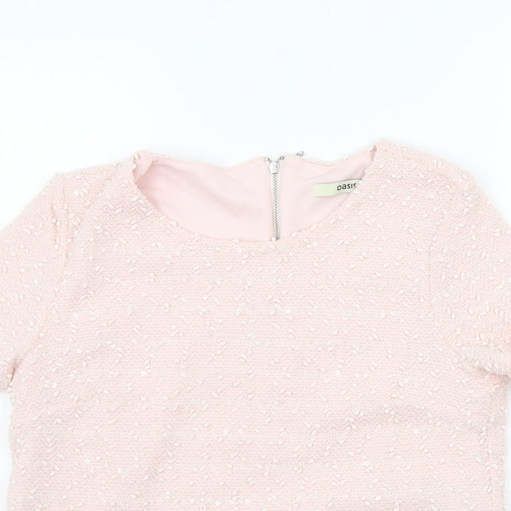 Womens UK Size S Oasis Pink Basic T-Shirt