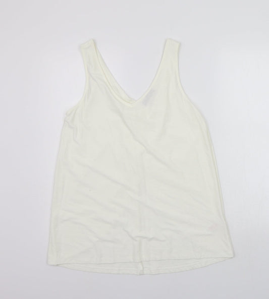 F&F Womens White   Basic Tank Size 14  - washable mark