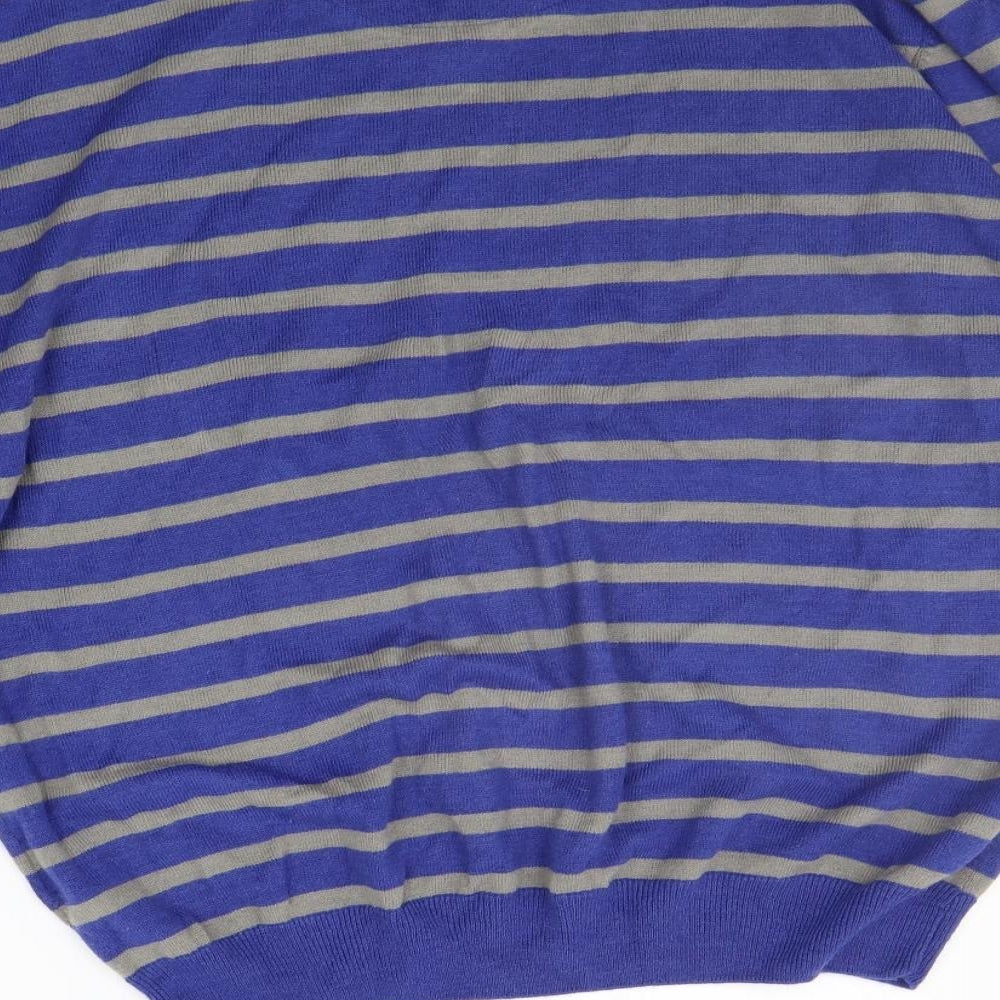 Oak Valley Mens Blue Striped  Pullover Jumper Size XL
