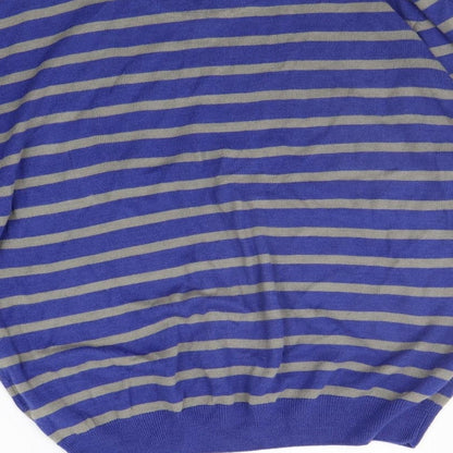 Oak Valley Mens Blue Striped  Pullover Jumper Size XL