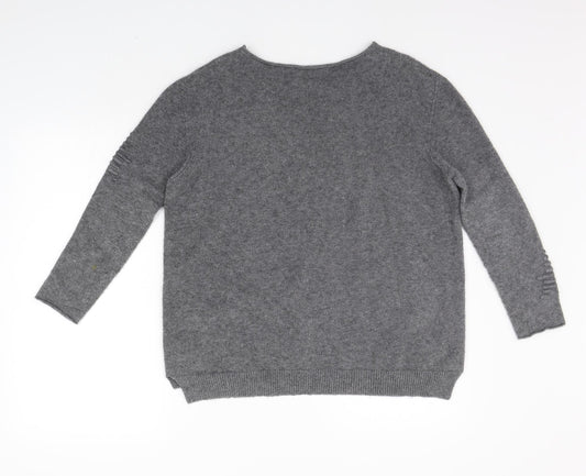 Womens UK Size M Preworn Grey Pullover Jumper