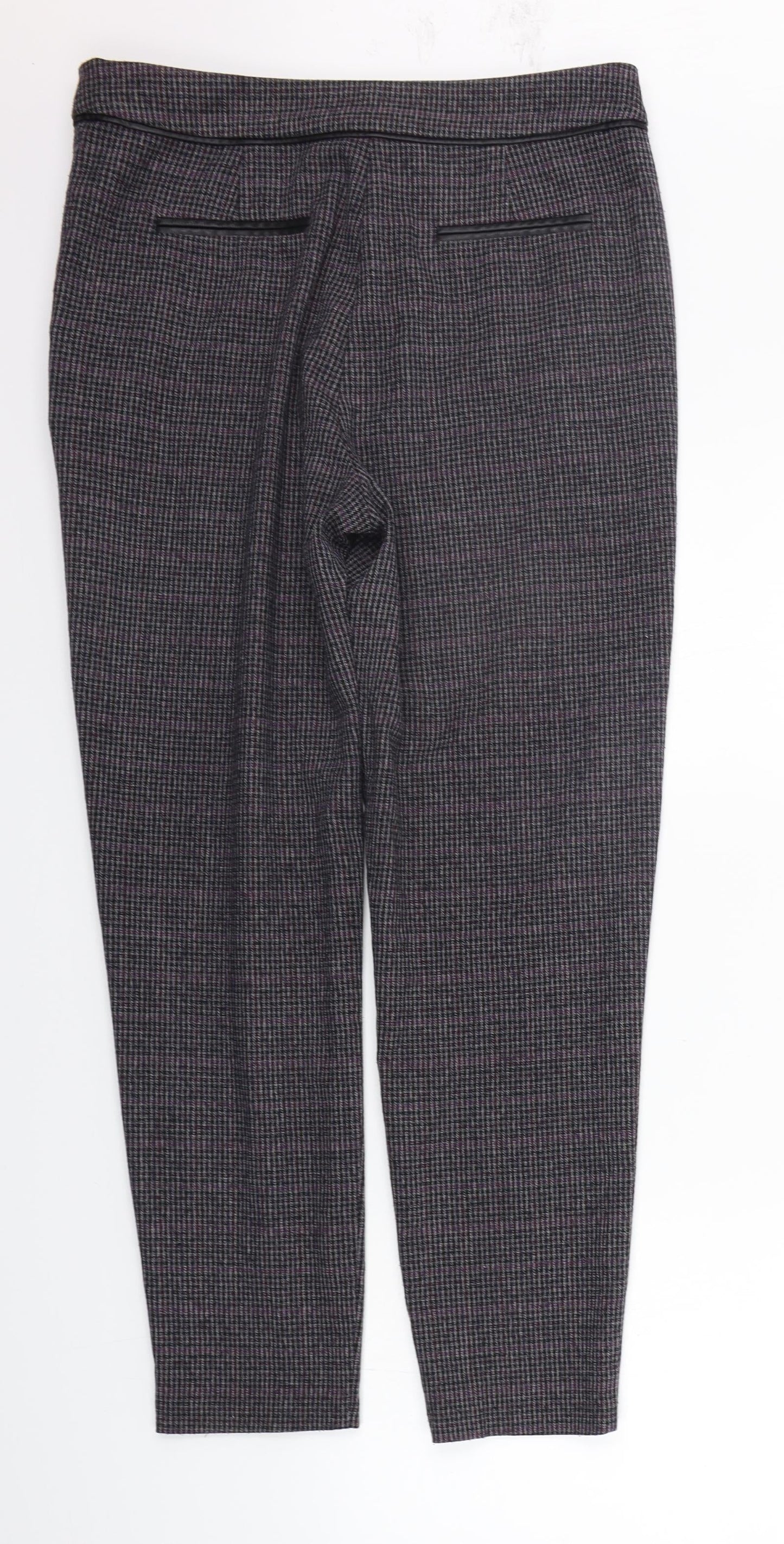 F&F Womens Purple Check  Sweatpants Trousers Size 10 L25 in