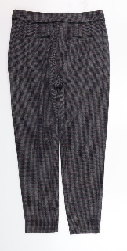 F&F Womens Purple Check  Sweatpants Trousers Size 10 L25 in