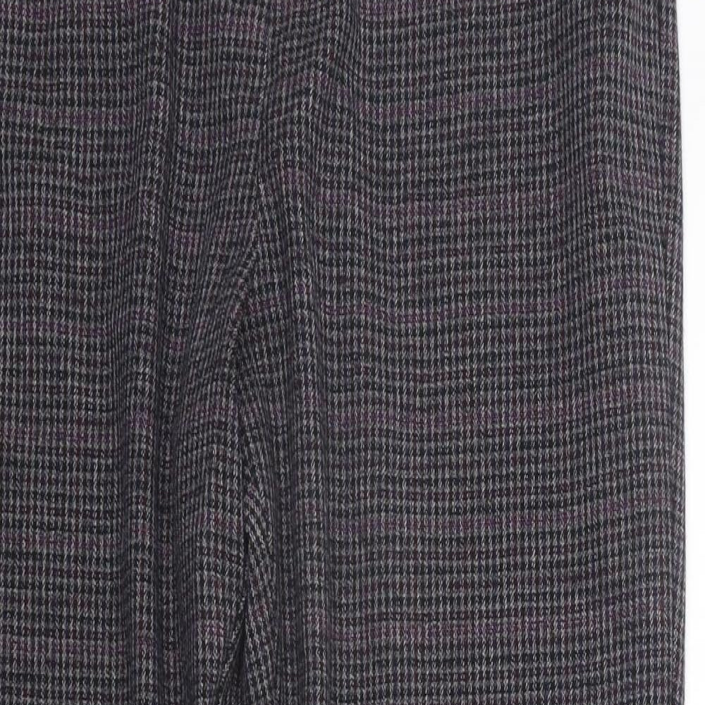 F&F Womens Purple Check  Sweatpants Trousers Size 10 L25 in