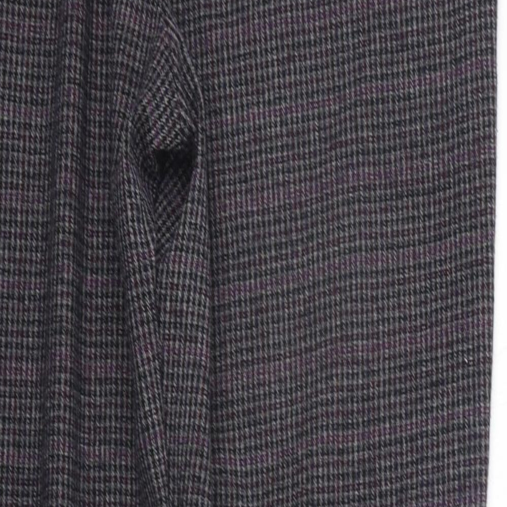 F&F Womens Purple Check  Sweatpants Trousers Size 10 L25 in