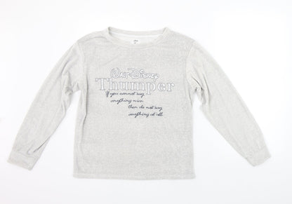Primark Womens Grey Solid  Top Pyjama Top Size XS  - DISNEY