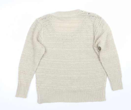 Dorothy Perkins Womens Beige   Pullover Jumper Size L