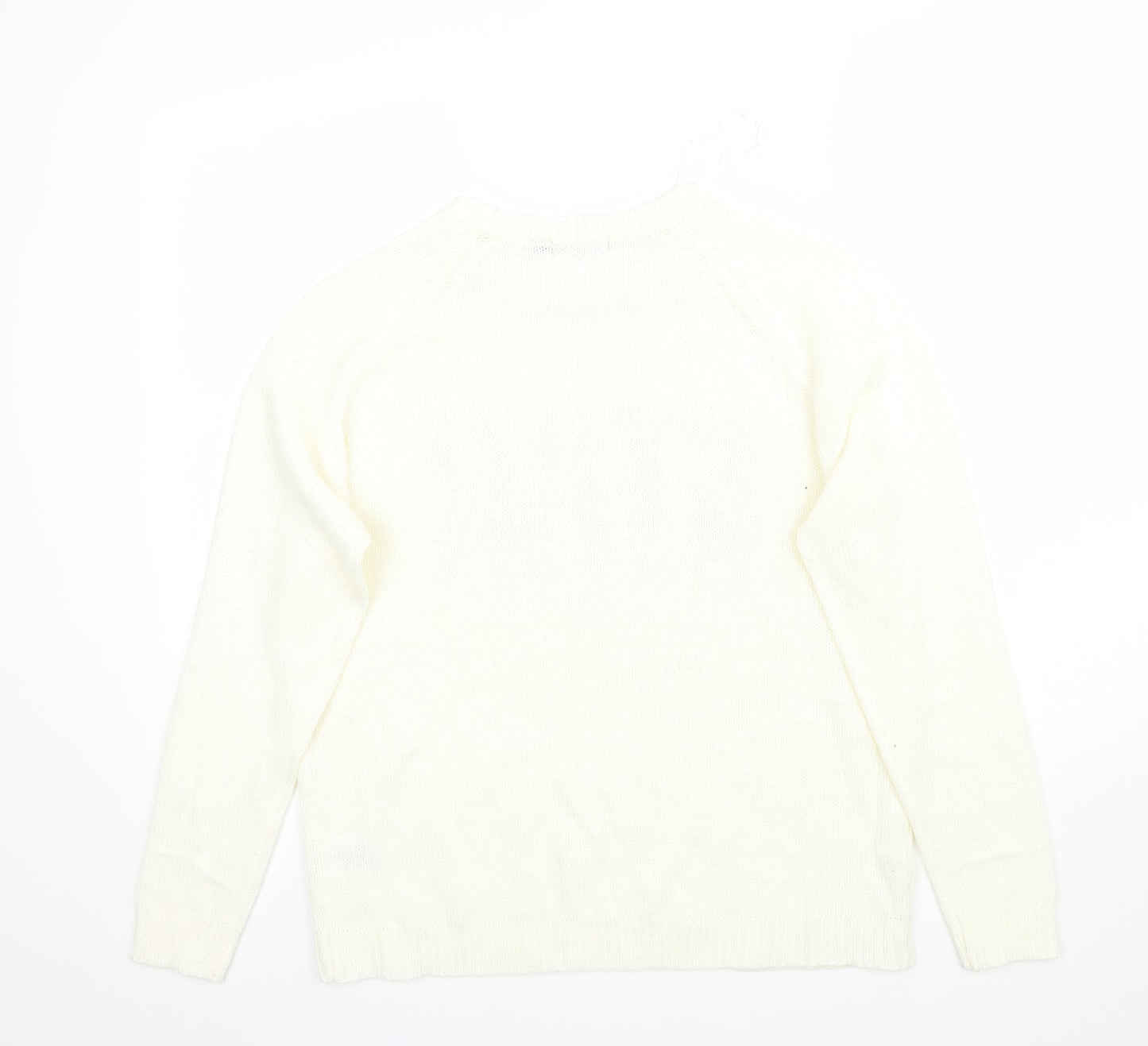 Brave Soul Womens White   Pullover Jumper Size 14