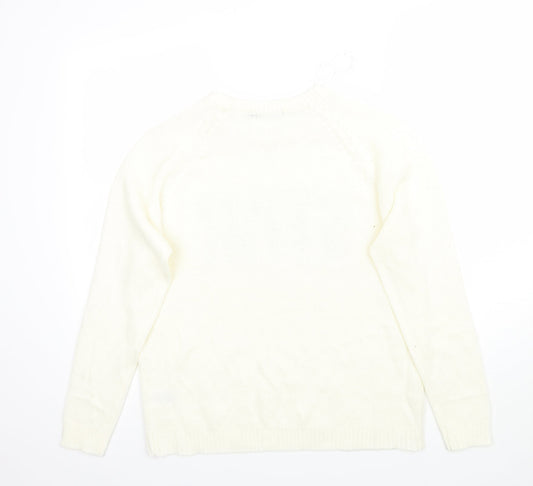 Brave Soul Womens White   Pullover Jumper Size 14