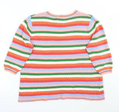 TU Womens Pink Striped  Pullover Jumper Size 10