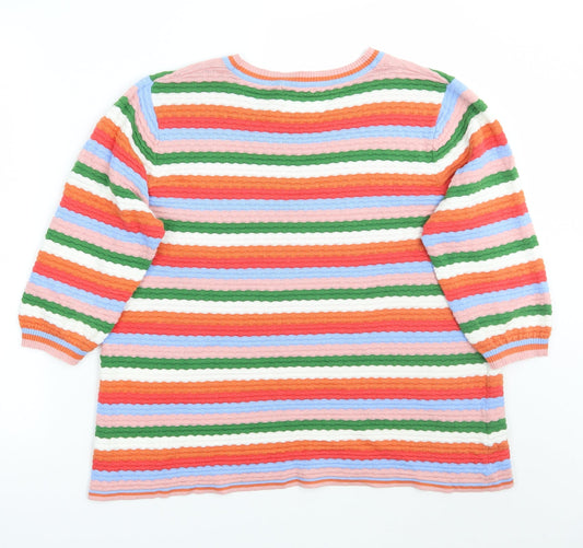 TU Womens Pink Striped  Pullover Jumper Size 10